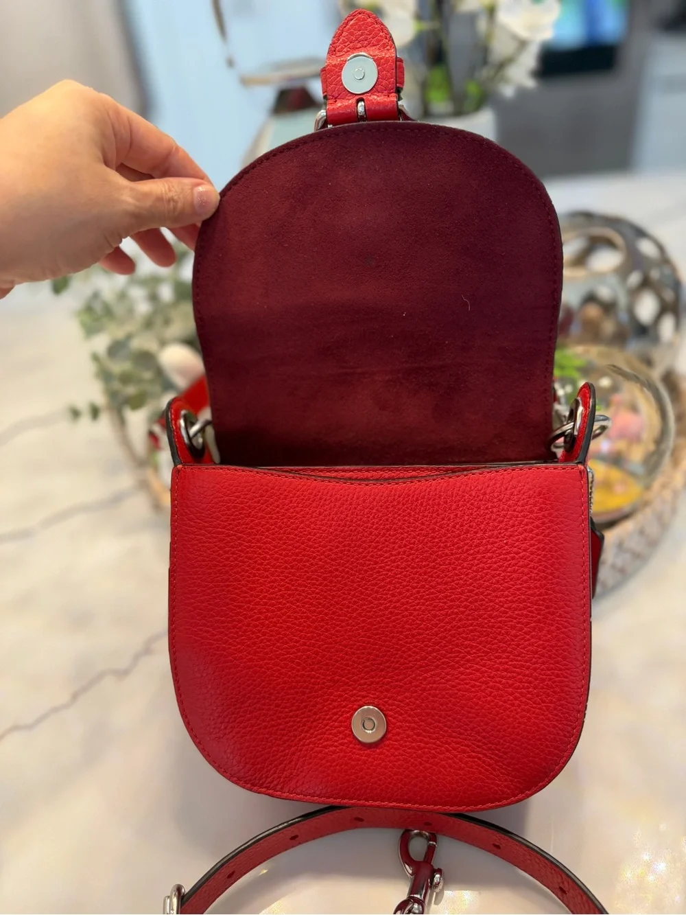 ❤️ Beautiful Red Coach Leather Bag ❤️